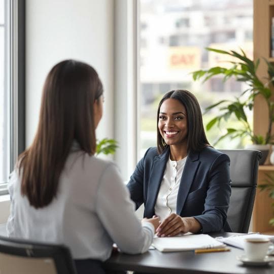 Professional tax advisor helping client